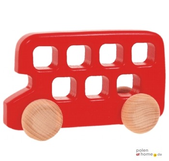 BAJO, Holzspielzeug, Bus - Doppeldecker, rot