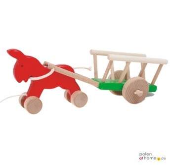 BAJO, Holzspielzeug, Esel mit Wagen