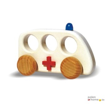 BAJO, Holzspielzeug, Ambulanzwagen, Greifling
