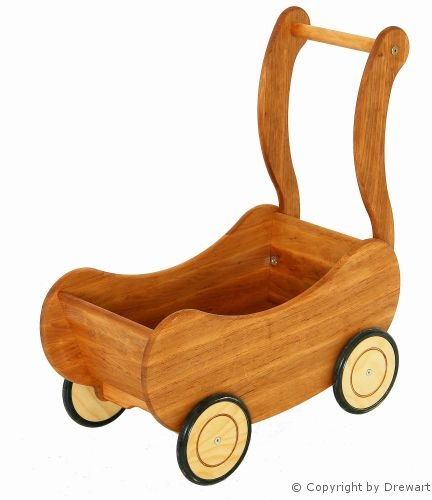 Puppenwagen NEU, Drewart, Holz massiv Erle